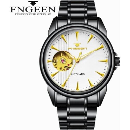 Luxury waterproof Automatic Mechanical Watch Leather Business Watches Original Men Watch Top Brand Clock Men Relojes Masculino