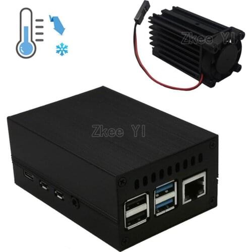 Latest Raspberry Pi 4 Aluminum Alloy Case with Cooling Column and Cooling Fan for Raspberry Pi 4 Model B