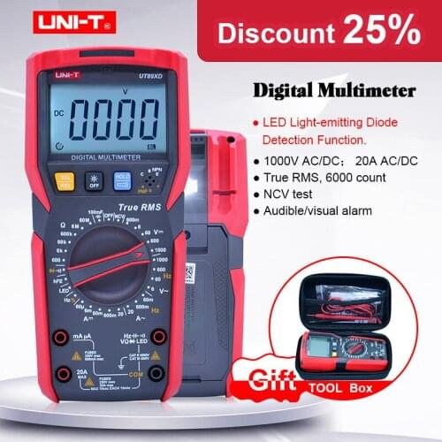 True RMS Digital multimeter UNI-T UT89XD AC DC Voltage Current meter Capacitance Frequency Resistance tester Diode/NCV/LED test