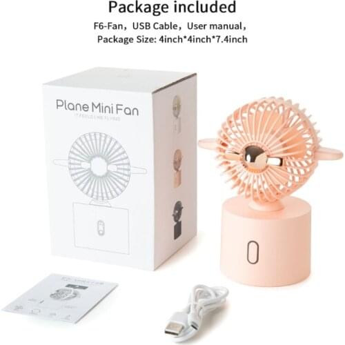 CPDD Mini Desktop Fan Portable USB Charging 3 Speed Settings Air Cooler for student