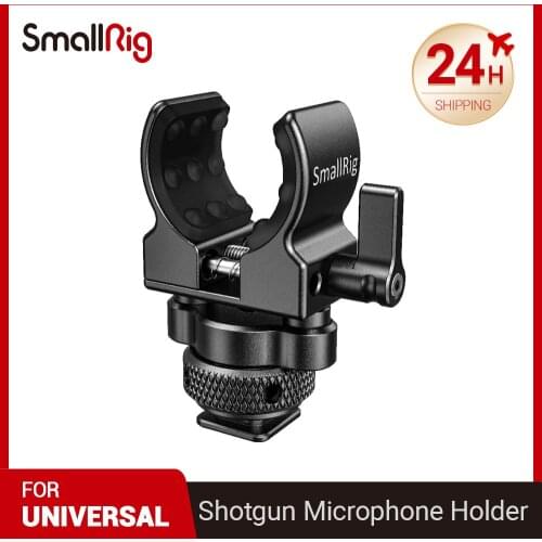 SmallRig Micphonr Mount Camera Clamp Shot gun Microphone Holder (Cold Shoe) fr Video Shooting W/ Built-in soft silicone 2352