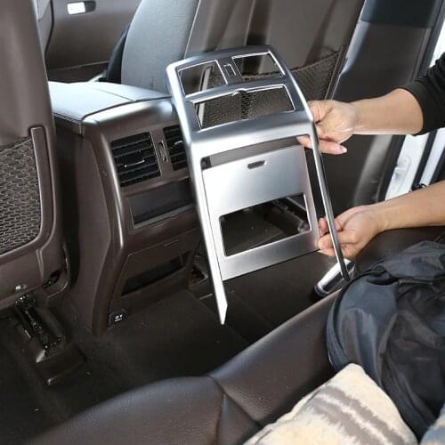 For Mercedes Benz GLE GLS GL ML320 350 400 2013-19 ABS Silver Car Rear Row Air Conditioning Vent Frame Stickers Car Accessories