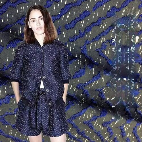 European high-end embroidered jacquard clothing autumn and winter jacket baseball uniform jacket brocade fabric