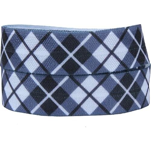 FLRA FOE(50 yards/lot) Flora Ribbons black and white plaid foe ribbon, 5/8" checked fold over elastic for Christmas gift packing