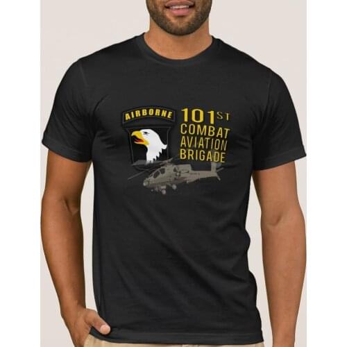 Apache Helicopter 101st Combat Aviation Brigade Airborne T-Shirt. Summer Cotton O-Neck Short Sleeve Mens T Shirt New S-3XL