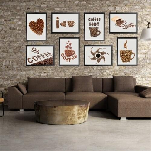 American Retro Personality Frameless Decoration Painting Abstraction Animal Owl Leaves Coffee Bean Canvas Wall Picture Poster