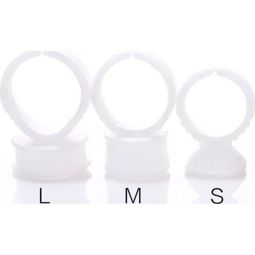LASHPLUS 100 Pieces/Set Tattoo Ink Rings Cups S/M/L Permanent Makeup Pigment Holder Eyebrow Eyelash Extension