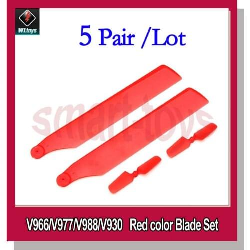 5Pair Upgrade Multicolor V966 V977 Main Blade and Tail Rotor Set for Wltoys V966 V977 V988 V930 RC Helicopter Parts