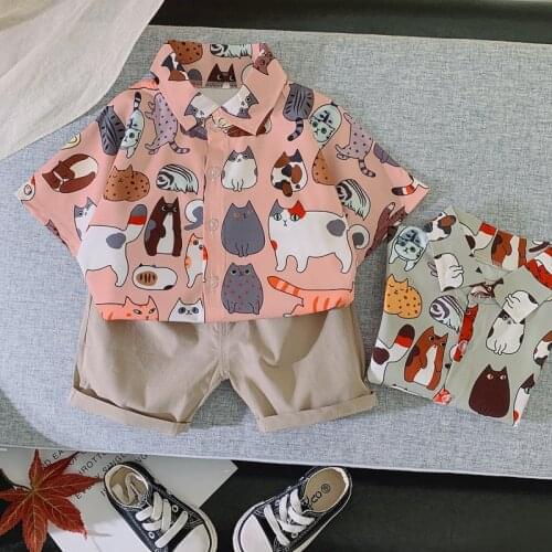 Baby Girls Clothing Set 2021 Summer Kids Boys Beach Outfits Cartoon Cotton T-Shirt +Shorts 2pcs Casual Infant Costume Tracksuit