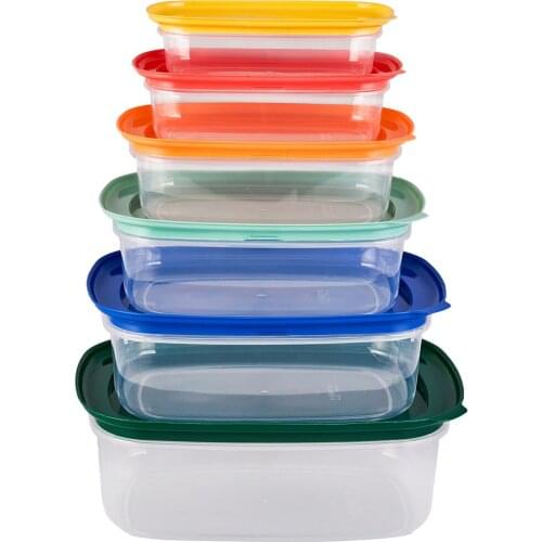 Storage Container, Storage Box, Organizer, Kitchen Storage Container 6 Pcs - Multicolor