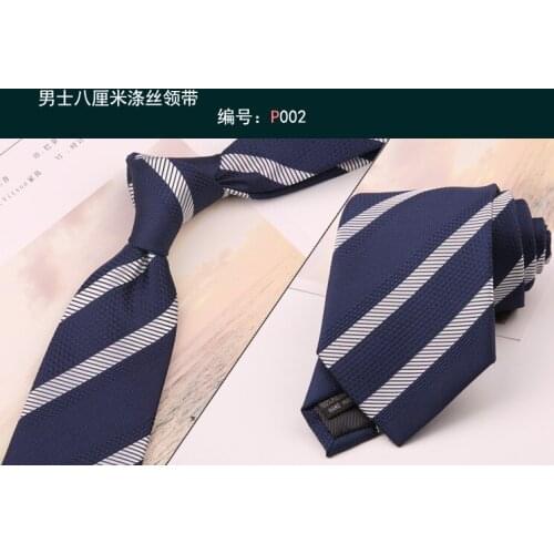 Tie shirt mens formal wear business wedding groom wedding occupation blue 8cm tie stripes work at work