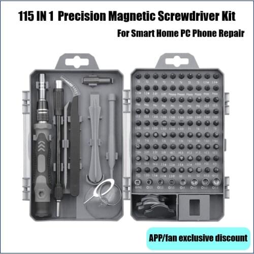 Computer Repair Kit,115 in 1 Precision Magnetic Screwdriver Kit, Small Impact Screw Driver Set For Smart Home PC Phone Repair