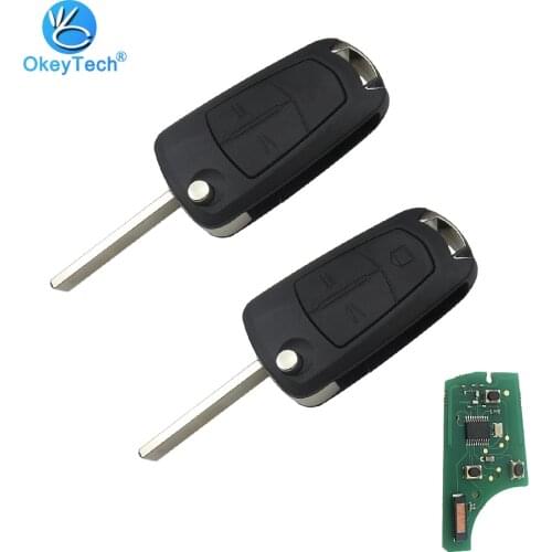 OkeyTech for Opel Remote Control Key Car 433Mhz ID46 PCF7946 Chip 2 3 Button Flip HU100 Blade For Opel Vauxhall J Corsa Insignia