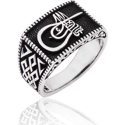 Original silver, Conqueror of Sultan Mehmet Tugrali Male ,Ring, Good Quality and Affordable Tugrali ,Rings Types