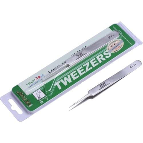 10pcs/lot Vetus Switzerland Precision Tweezers Stainless Steel Diy Tweezers Ferramentas Hand Tools ST-14