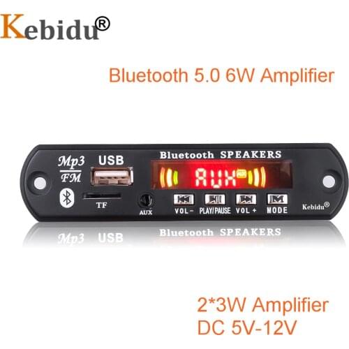 Bluetooth 5.0 MP3 Decoder Board FM Radio DC 5V-12V Audio Module With 2*3W amplifier For Car Remote Music Speaker Recording