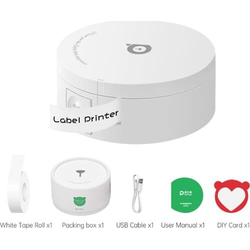 PeriPage L1 Portable Thermal Label Printer Mini Pocket BT Label Maker Sticker Inkless with 1 Roll White Paper Tape for Store