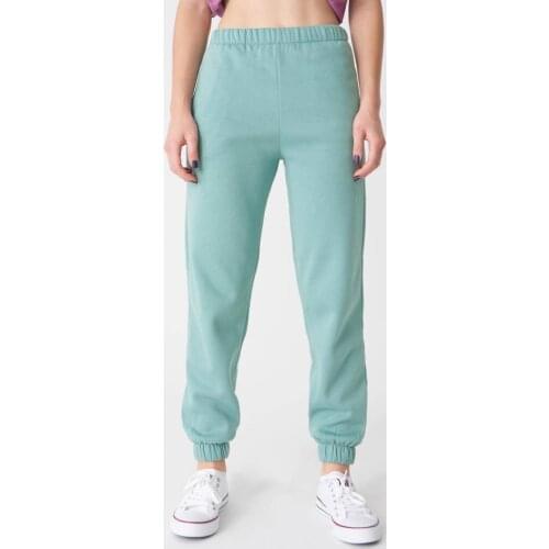 New season Elastic Waist Tracksuit Mint Green Women Sweatpants casual plush lining winter