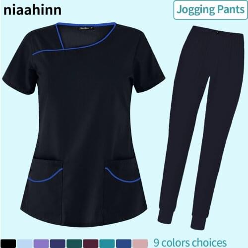 Dentistry Oral Clinic Medical Clothing Scrubs Uniform Sets Short Sleeve Doctors Nurses Uniforms Pet Doctor Workwear Spa Uniforms