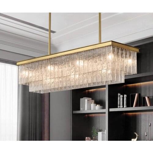 Light luxury villa copper chandelier post-modern dining room lamp simple design bar living room lighting