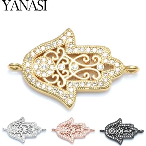 Hand Shape Fatima Hamsa Palm Connector Charms for Bracelet bangles Jewelry DIY Making Women Men Jewelry