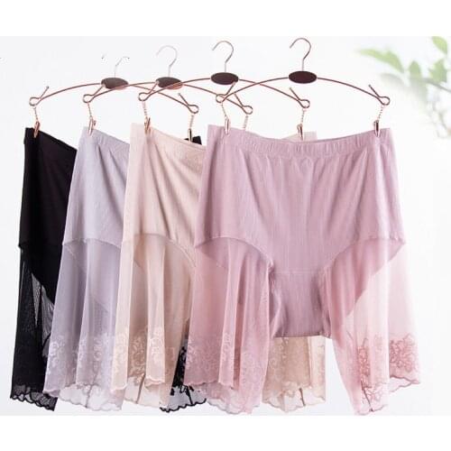 Ladies Pants Underwear Large Size Safety Pants Women Plus Size Shorts Under Skirt Sexy Lace Anti Chafing Thigh Safety Shorts