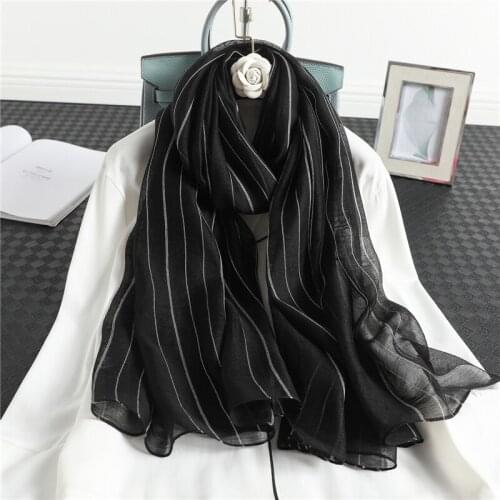 Winter Real Silk Scarf Wool Women Foulard Floral Embroidery Pure Scarves Lady Headband Pashmina Bandana Shawl Wraps Neckerchief
