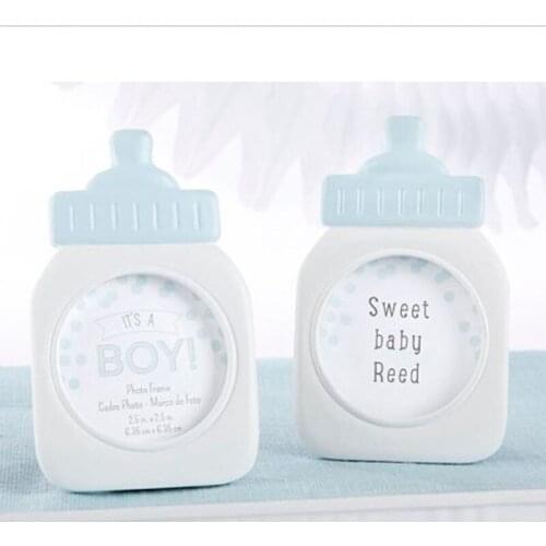 100PCS Resin Baby Bottle Photo Frame Place Card Holder Baby Shower New Born Favors Birthday Party Table Setting ZA4553