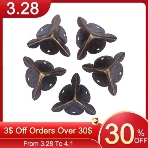 12pcs/set Iron Decorative Antique Jewelry Gift Box Wooden Case Corner Protector Guard Bronze Decorate Box