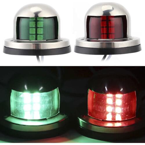 2pcs 12V Red Green LED Navigation Lights Stainless Steel Sailing Lamp for Marine Boat Yacht boat accessories