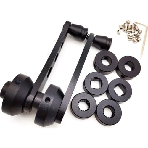 2x Universal BLACK Chrome Aluminum for Car SUV Window/Door/Winder Crank Handles