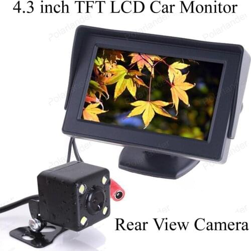 4.3 inch LCD 2 ch video input Car Monitor support car DVD player with 4 LED Waterproof night vision reverse parking camera