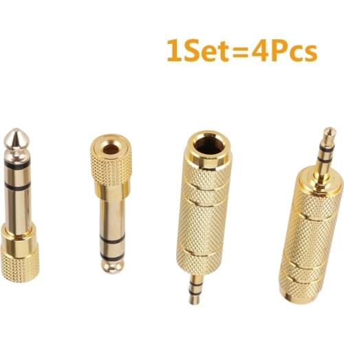 4pcs/set 3.5mm to 6.5mm 6.35mm Male to Feamle Audio Cable Adapter 6.5 6.35 Jack To Plug 3.5 Jack Stereo AUX Converter Amplifier