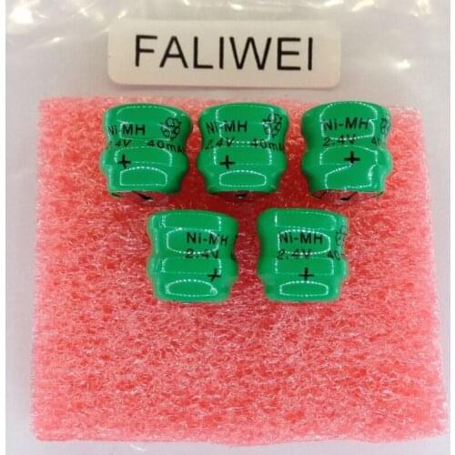 5pcs/lot Original New Ni-MH 2.4V 40mAh Rechargeable Button Cell Battery Pack Ni-MH Batteries With Pin
