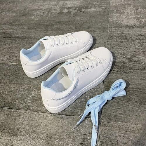 2020 White Sneakers Women trainers Fashion Lace-Up Breathable Tenis Feminino PU Leather Shoes Ladies Sneakers basket NVX267