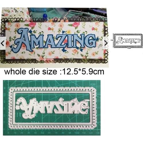 Letters Amazing Lace Frame Metal Cutting Dies for DIY Scrapbooking Paper and Card Making Decorative Embossing Die Cut Craft dies