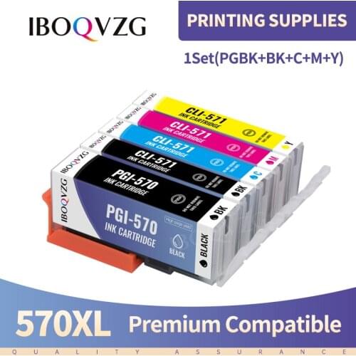 IBOQVZG For Canon Priner PIXMA MG5750 MG5751 MG6851 MG6852 TS6050 TS5050 T5051 Wtih PGI 570 CLI 570 Compatible Ink Cartridge