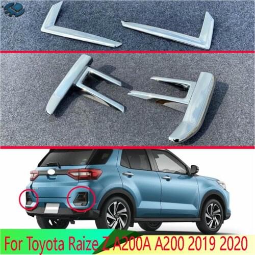 For Toyota Raize Z A200A A200 2019 2020 ABS Chrome Rear Reflector Fog Light Lamp Cover Trim Bezel Frame Styling Garnish