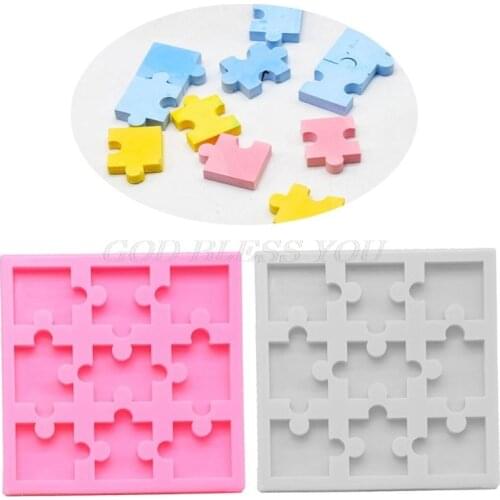 Handmade Puzzle Piece Mold Silicone Puzzle Crayons Maker Mold Silicone Mould DIY Jewelry Pendant Making Art Craft Tools