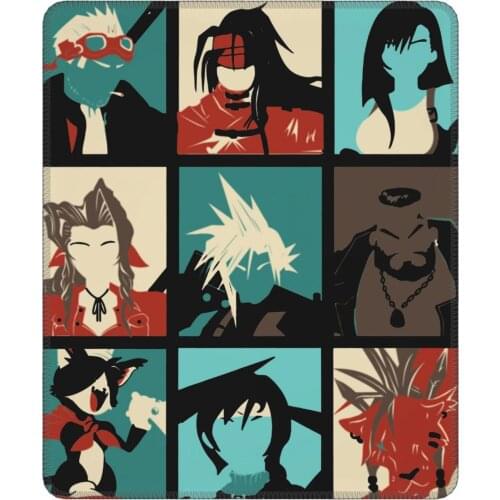 Final Fantasy Video Game Gaming Mouse Pad with Locking Edge Mat Pads Natural Rubber Office Home Deco Mat