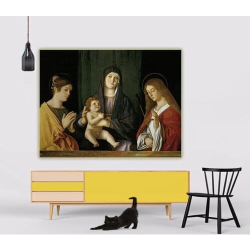 Citon Giovanni Bellini《The Virgin and Child between two Saints》Canvas Oil Painting Picture Wall Background Decor Home Decoration