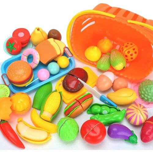 Pretend Play Set Plastic Food Toy DIY Cake Toy Cutting Fruit Vegetable Food Pretend Play Toys For Children Educational Gift
