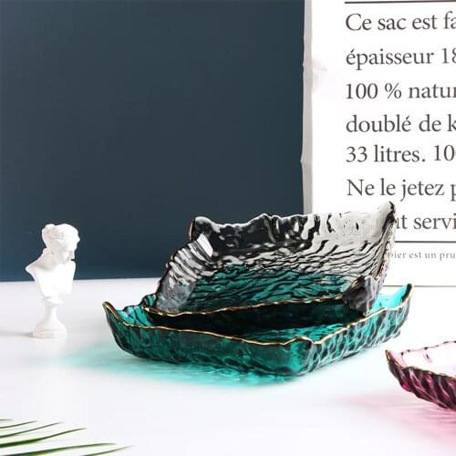 Creative Crystal Phnom Penh Glass Bowl Salad Bowl Breakfast Toast Tray Party Dessert Cake Dish Dinner Ware Kitchen Dishware 1PC