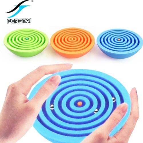 Half Ball Maze Game Three Iron Metal Steel Bead Brain Teaser Hand Balance Control Educational Toys to Children Geometric Shape