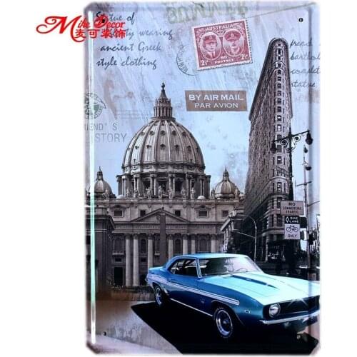 [ Mike86 ] Blue Car Metal Tin Sign Art wall decor Pub Bar Craft vintage Home Decoration A-168 Mix order 20*30 CM