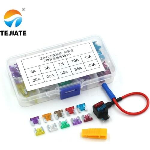 Micro Mini Small Blade Fuse Auto Car Truck Motorcycle 3A,5A,7.5A,10A,15A,20A,25A,30A,35A,40A with Box Holder Electric Appliance