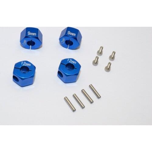 AXIAL SCX10 1/10 ALLOY HEX ADAPTER (12MMX9MM) - 4PCS SET FOR AXIAL EXO,SCX10,WRAITH