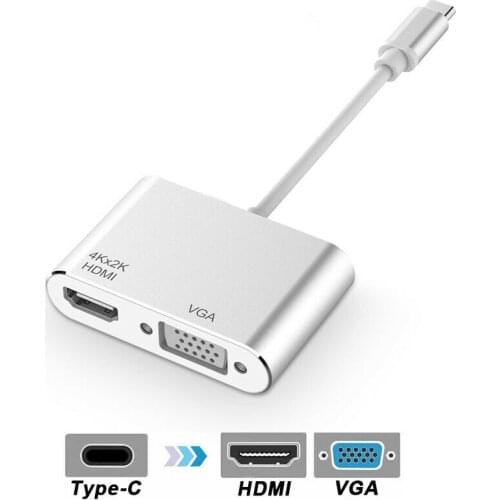 USB C To HDMI Adapter Type c Vga HDMI 4K UHD Converter For Samsung S8 S9 Macbook