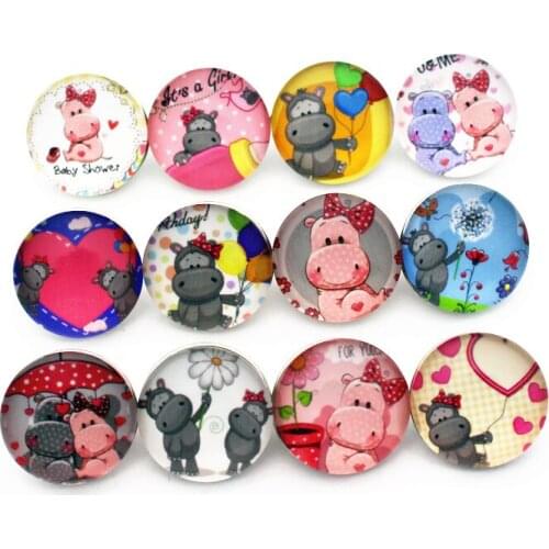 Hot selling 10pcs/lot baby shower Snap Buttons Charms 18mm Glass Buttons Fit DIY Snap Bracelets&Bangle Jewelry