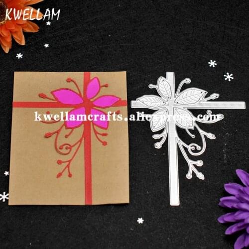 Christmas Flower Ribbon Metal Die cutting Dies For DIY Scrapbooking Photo Album Decorative Embossing Folder Stencil KW7082704